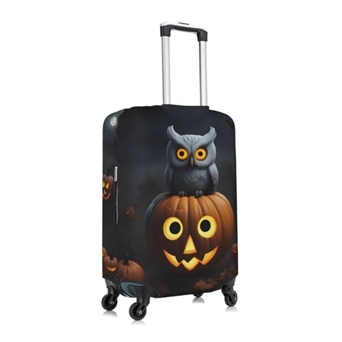 Halloween Owl Ghost Pumpkin 1 Tsa Approved Luggage Cover For 18-32 Inch Suitcases Scratch-Resistant Stretch Luggage Cover3