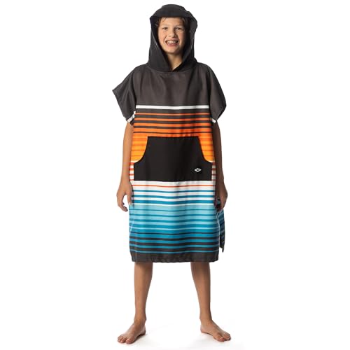 Image of Flow Changing Poncho for Kids - Microfiber Hooded Swim Towel Poncho for Boys & Girls, Perfect for Beach, Pool, or Swim - Quick Dry, Absorbent, Light Weight, and Easy to Pack (Sunset Drift, Small)