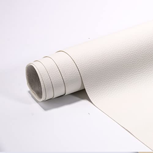 Cuero Adhesivo, Polipiel Adhesiva, Parches para Polipiel, Piel para tapizar, Parche de Cuero Autoadhesivo 40 x 150 cm, para Sofa, Silla de oficina, Muebles, Asientos de Coche, Blanco