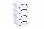 """Really Useful 18 Litre Plastic CD/DVD Store Boxes, Re-Stackable (4 Boxes)"""