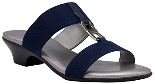 LONDON FOG Womens Eliza Demi-Wedge Dress Sandals Navy 8 M US