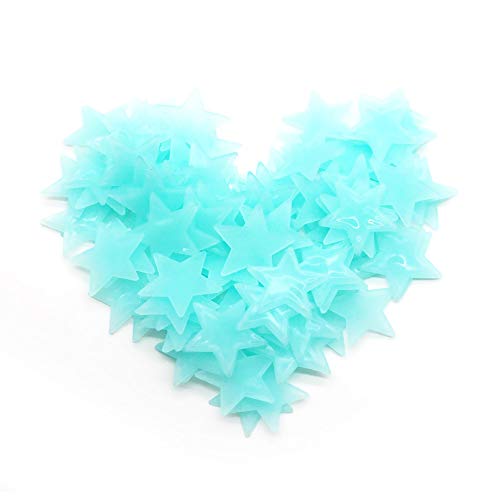 UJUNAOR 20PC Kids Bedroom Fluorescent Glow In The Dark Snowflake Wall Stickers