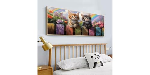 5D diamond painting chaton mur complet rond pour déco maison - 2