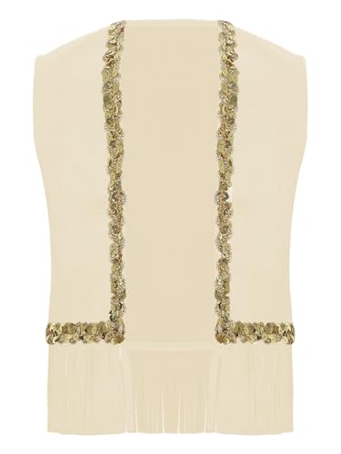 Girls Rodeo Vest Faux Suede Waistcoat with Sequins and Tassels Western Wear Coat3