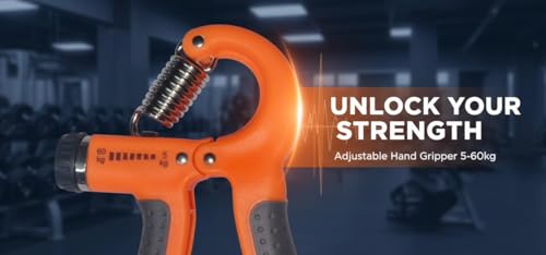 Image of Aero Adjustable Hand Gripper with Counter | Hand Grip Workout Strengthener for Men & Women | Forearm Strength Trainer, Wrist & Finger Exercise Equipment for Gym & Home Workout | Orange