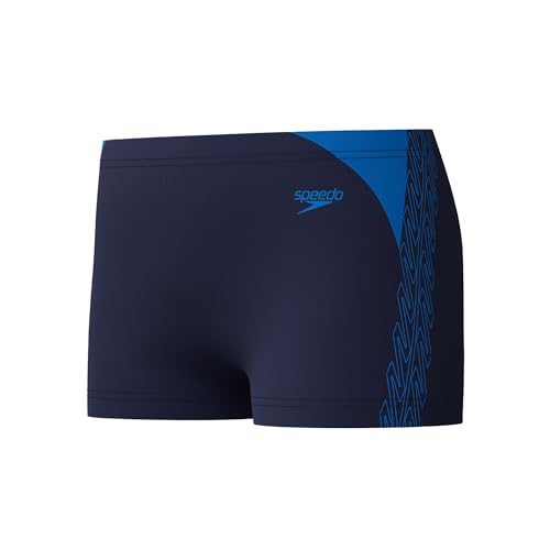 Speedo Boys Hyperboom Splice Jammer Swimming Trunks | Chlorine Resistant | Quick Drying | Stretch Fabric | Comfort Fit, Lagoon Blue/Celeste, 9-10