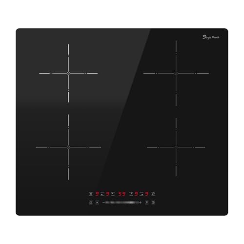 Placa Induccion 4 Fuegos, Placas de Induccion con Tecnología de Medio Puente, Función Boost,...