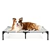 Elevated Dog Cots Beds for Large Dogs, Raised Outdoor Dog Bed with Frame, Lifted Pet Hammock Beds with Breathable Mesh, Non Slip, Easy to Clean, Grey