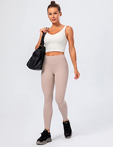 Lavento Women's All Day Soft Yoga Leggings Mid-Rise No Front Seam - Buttery Soft Workout Active Legging For Women (Desert Sand, 8) #TOP3
