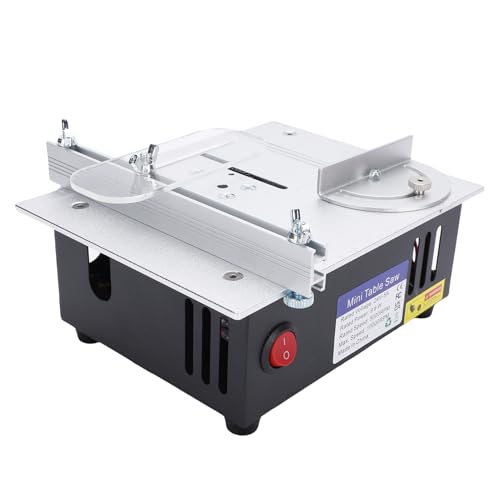 Aoresac Sierra de Mesa Cortadora Eléctrica de Carpintería Escritorio 96W Ajuste ángulo 7 Velocidades, Aplicable para Metales Blandos y Proyectos Bricolaje en el Hogar (Enchufe europeo de 110-240 V.)