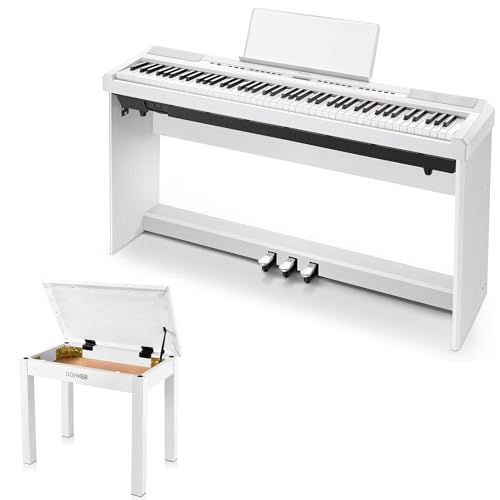 Donner DEP-20 White Digital Piano + White Piano Bench - image 1