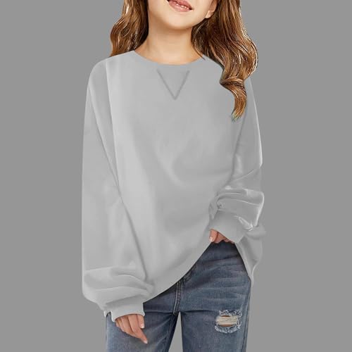 Girls Casual Crewneck Sweatshirts Kids Long Sleeve Oversized Fashion Pullover Tops 5-14 years2