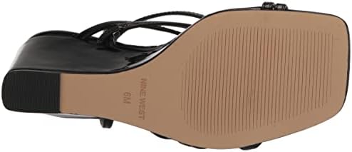 Nine West Women's KEAMER Wedge Sandal, Black 001, 5 | Image 3