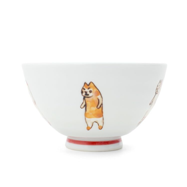 N*o様 ミシャコシャ/猫柄/ボウル Amazon｜ワールドクリエイト 藍花 波佐見焼 飯碗 赤 たち猫
