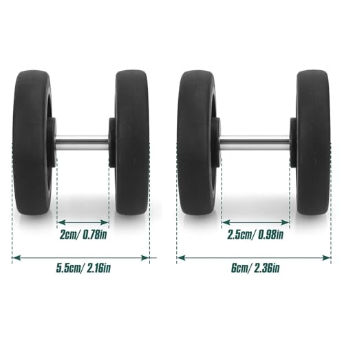 Luggage Wheels Replacement 8Pcs Black Replace Wheels with Screw 55mm Axles Repair Kit Silent Caster Wheel DIY Repair3