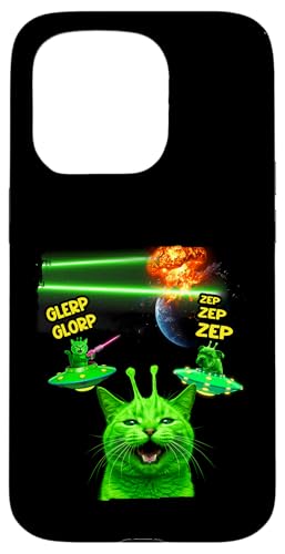 Glerp glorp cat zep zep alien cat meme alien bulldog cucciolo custodia per iphone 15 pro