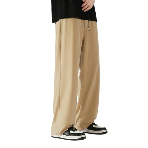 Pantalon en soie glacée pour homme vêtement d'été fluide et élastique