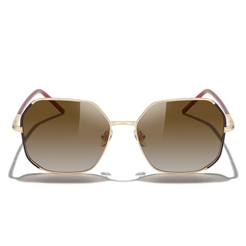 MERRY'S Trendy Oversized Square Metal Frame Sunglasses for Women Flat Lens UV Protection Brand Sunglasses S60582