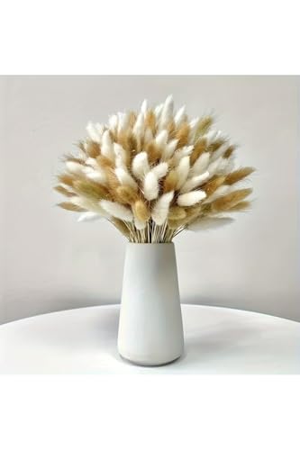 Ramo de flores secas con 80 tallos en blanco miniatura 1