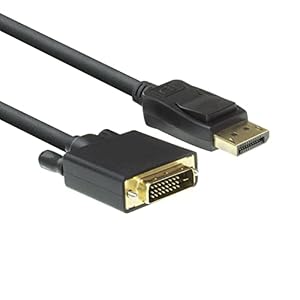 ACT DisplayPort to DVI Cable 1.8m, Full HD 1080P, DP to DVI-D (24+1 pin) Cable Adapter, Male to Male Connector Gold plated, connect a DVI Monitor – AC7505