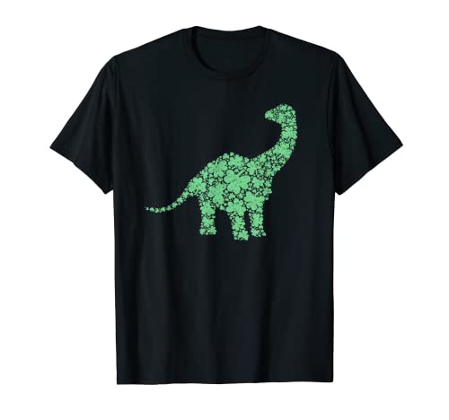 Dinosaurio de trébol Brontosaurus para el día de San Patricio para niños Camiseta