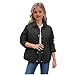 Quilted Jackets Girls Winter Lightweight Lapel Neck Puffer Coat Fashion Snap Button Long Sleeve Outerwear with Pockets