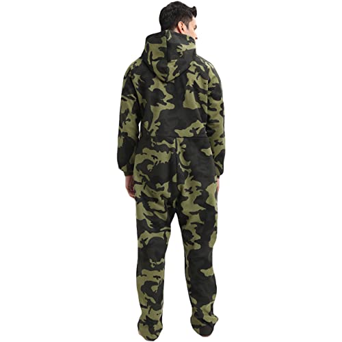 Luckymoonpj Adult Onesie Pajamas For Men, One Piece Hoodie Jumpsuit Tracksuit Nightwear Sleepwear Homewear Jogging All In One ( Camouflage Xl) #TOP4