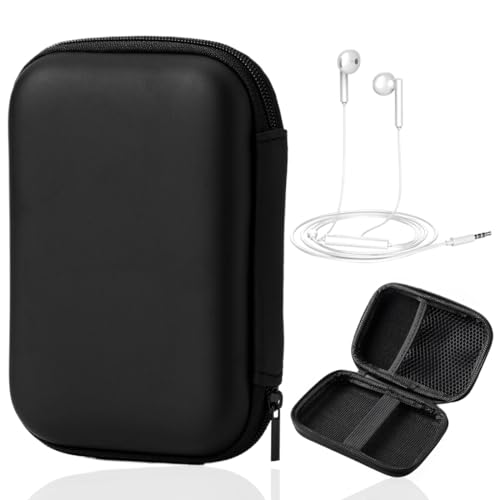 WKRTDY Tragbare HDD-Tasche 2,5 Zoll für externe Festplatten - Robuste und stoßfeste Festplattentasche mit Kabelorganizer - Hardcase klein für HDD - Maße 14x10x4cm - 1 Stück