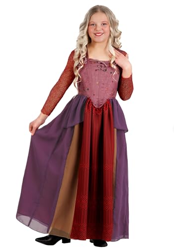 Deluxe Disney Hocus Pocus Sarah Sanderson Costume for Girls - Witch Dress for Halloween Outfit - Officially Licensed Small