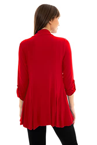 Image of Loxdonz Women's Open Front Cardigans Casual 3 /4 Sleeve Cardigan Soft Lightweight Top