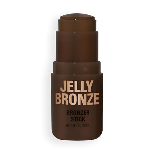 Revolution Jelly Bronzer Tint - Bronceador en gel para un efecto luminoso natural en mejillas, vegano y no testado en animales - Dark Cocoa - 8 g