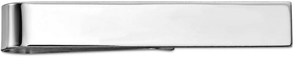 8mm 10k White Gold Tie Bar Tie Clip for Men