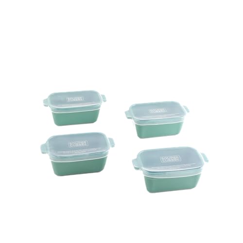 Image of Souper Cubes Ceramic Baking Dishes 2.0-5 inch x 3 inch Small Casserole Dishes for Oven with Silicone Lids, Oven, Microwave and Air Fryer Safe,USA Made, Set of 4 - Kale