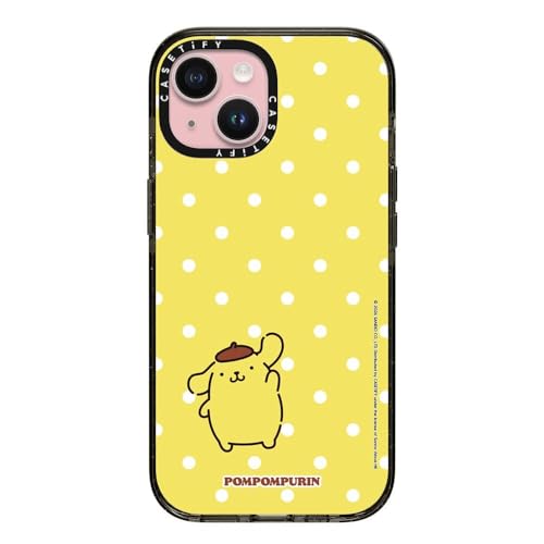 CASETiFY �C���p�N�g iPhone 15 �P�[�X [Sanrio Puppy Pals Co-lab/MagSafe�Ή�/���^ �y��/�ϏՌ�] - Pompompurin with you Custom Case - Yellow Dotted -