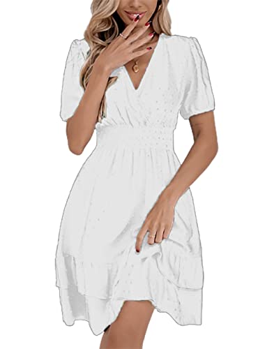 MAFA Femmes Robe Tunique Mini Robe Col en V Automne