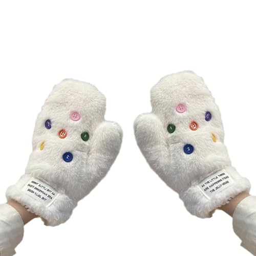 Dsgzkk Gloves,Dopamine Mittens for Girl Winter Warm Gloves Thicken Plush Gloves Windproof Skiing Mittens for Women