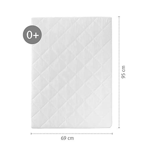 Roba Materassino Per Bambini E Neonati Per Box Rettangolare 75 X 100 Cm, Fodera Trapuntata, Rimovibile E Lavabile, Con Zip, Imbottito, Bianco - 3