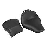 XMMT Black Stitching Driver Rider Solo Seat w/Passenger Soft Rear Seat Pillion Cushion For Harley Fatboy FLSTF EFI FLSTFI 2007-2017