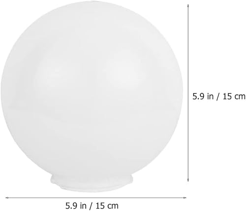 Miniatura 7 de Healeved Pantalla de lámpara de globo de acrílico blanco, bola redonda, globos de repuesto para lámpara de lámpara de 7.9 x 7.9in