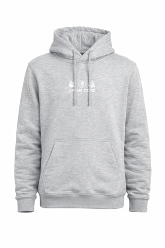 Urban Core Women’s Printed Hoodie Oversized Fleece Pullover – Premium Cotton Blend Hooded Sweatshirt for Women, Regular Fit (S–XXL) (UK, Alpha, M, Regular, Regular, 1, Grey Marl)