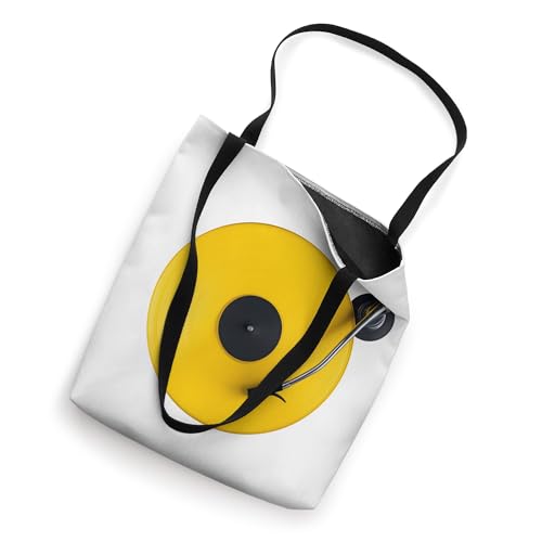 Bolso tote con diseño de disco amarillo retro miniatura 2