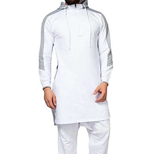 Muslim Saudi Arabia Abaya Mens Jubba Thobe Islamic Winter Dubai Long Robes Kaftan Sweater