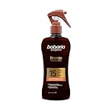 Babaria - Bronceador Cuerpo con Protector Solar SPF15 | Acelerador Bronceado | Apta Para Pieles Sensibles | Con Monoi de Tahiti | Coral Friendly y Biodegradable | Resistente al Agua | Vegano | 200 ml