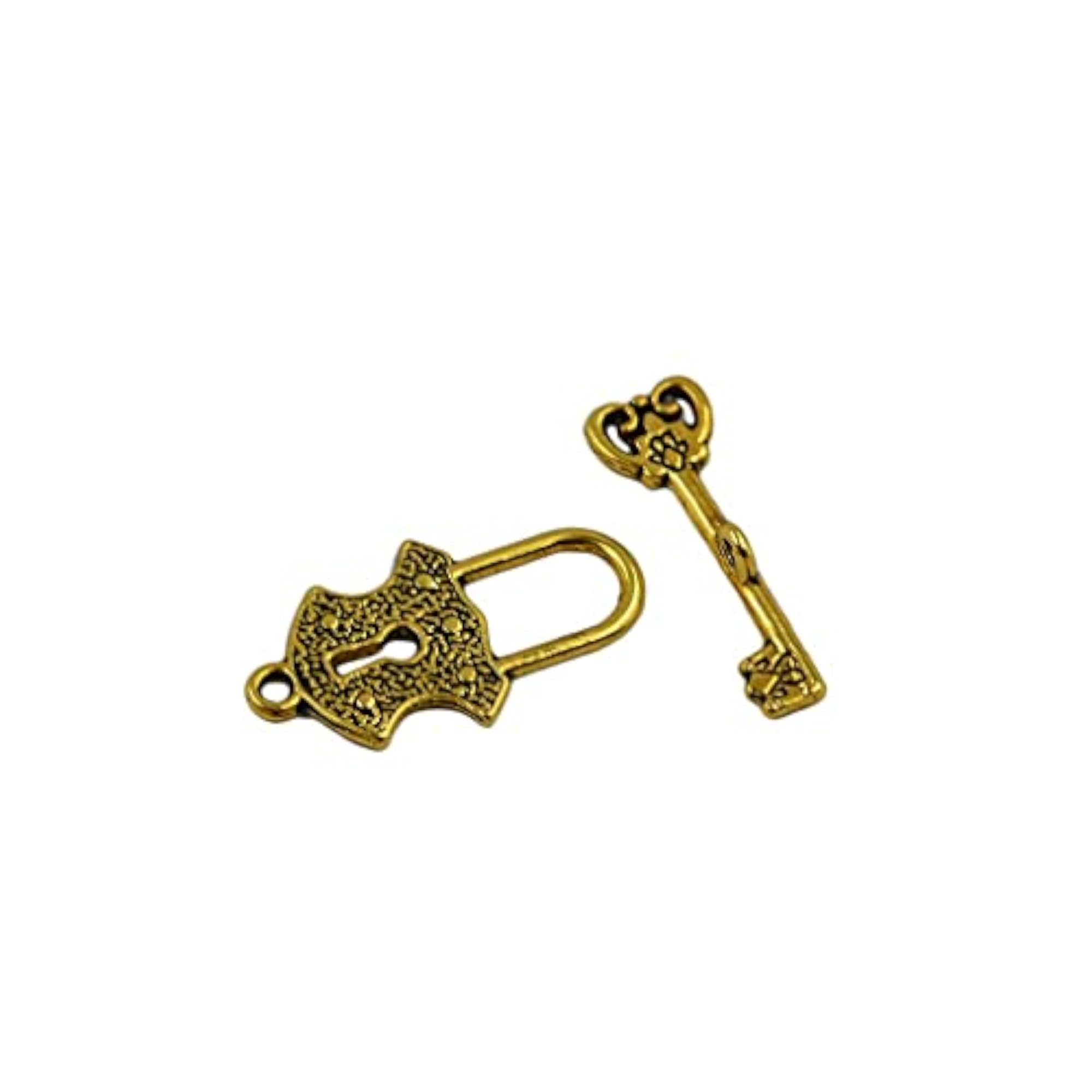 30 Set of Filigree Key Lock Toggle Clasps Connector DIY Making