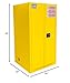 FireKing Yellow Flammable Safety Cabinet, Flammable Liquids Storage Cabinet, 60 Gallon Steel Safety Cabinets with Automatic Door for Commercial, Industrial & Home Use, 34