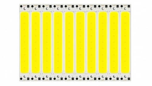 Image of Pack of 10 Ultra Bright 3V-4V DC COB LED Light Strip Module 60x8mm | Cool White LED Chip for DIY Toys, Emergency Lamps & Flashlight Repair
