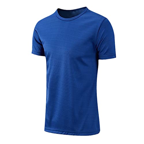 T-shirt de course à pied respirant YIOLEAMP homme bleu marine XXL anti-humidité