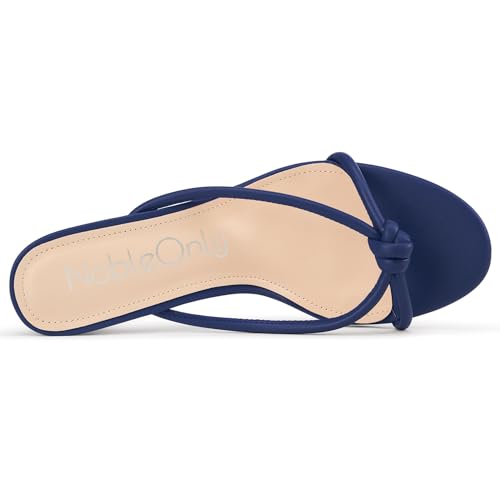 Image of NobleOnly Women's Black Kitten Heel Mule Sandals, 2.4 Inches, Open Toe, Slip On, Party, Prom, Wedding, Evening, Classic Style