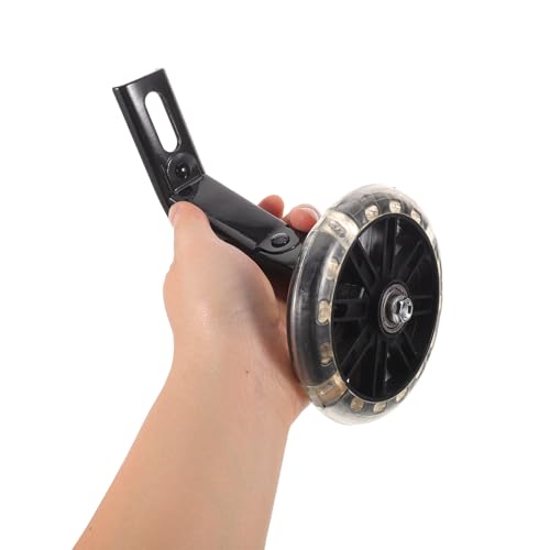 1 par de ruedas de entrenamiento para bicicleta con luz intermitente silenciosa - ruedas auxiliares para bicicleta de 12 pulgadas - ayuda para equilibrio en bicicletas infantiles, reemplazo para uso al aire libre, color negro miniatura 6