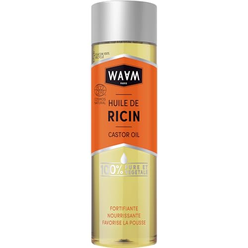 WAAM Cosmetics – Huile végétale de Ricin– 100% pure et naturelle – Première pression à froid – Pousse des cheveux, ongles, cils – 75ml